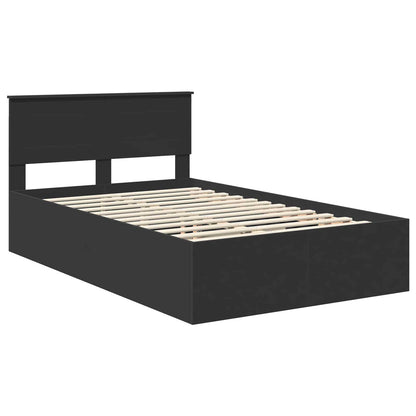 Struttura del letto Nero 135 x 190 cm Legno multistrato | homemem39