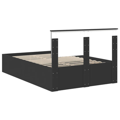 Struttura del letto Nero 135 x 190 cm Legno multistrato | homemem39