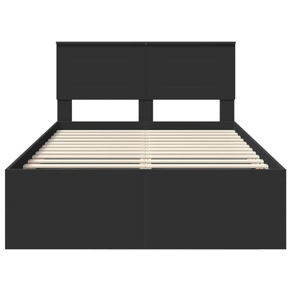 Struttura del letto Nero 135 x 190 cm Legno multistrato | homemem39