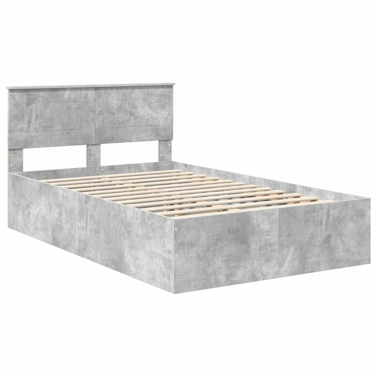 Struttura del letto con testiera Grigio cemento 135 x 190 cm