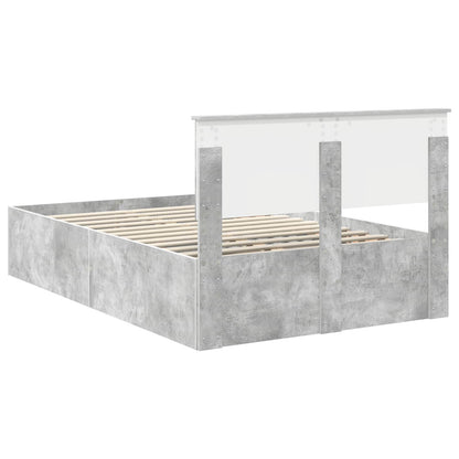 Struttura del letto con testiera Grigio cemento 135 x 190 cm