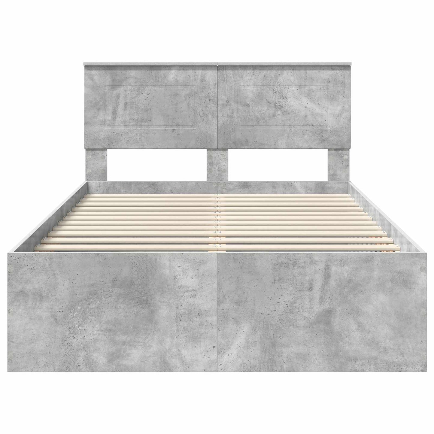 Struttura del letto con testiera Grigio cemento 135 x 190 cm