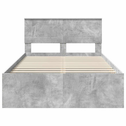 Struttura del letto con testiera Grigio cemento 135 x 190 cm