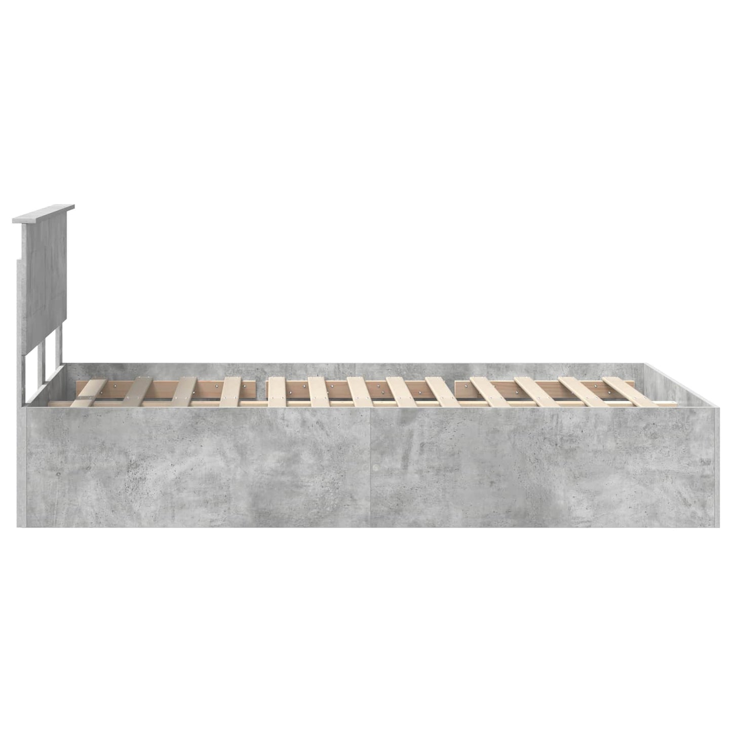 Struttura del letto con testiera Grigio cemento 135 x 190 cm