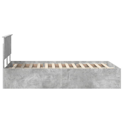 Struttura del letto con testiera Grigio cemento 135 x 190 cm