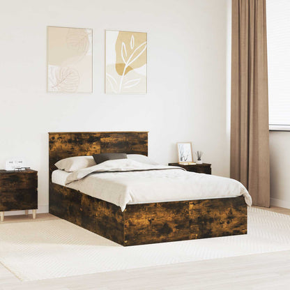 Struttura del letto Rovere fumé 135 x 190 cm Legno multistrato | homemem39