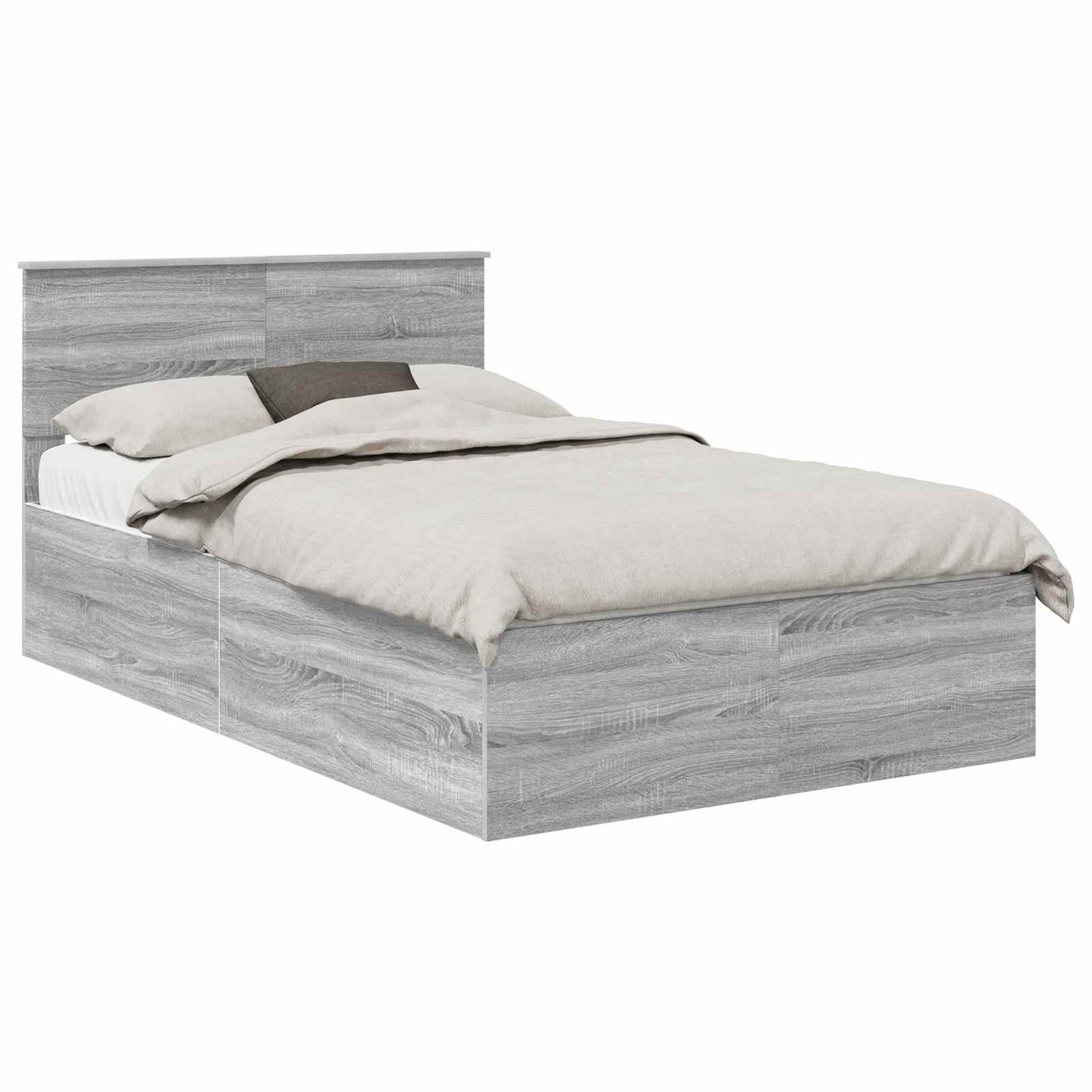 Struttura del letto con testiera Grigio Sonoma 135 x 190 cm | homemem39