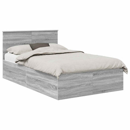 Struttura del letto con testiera Grigio Sonoma 135 x 190 cm | homemem39