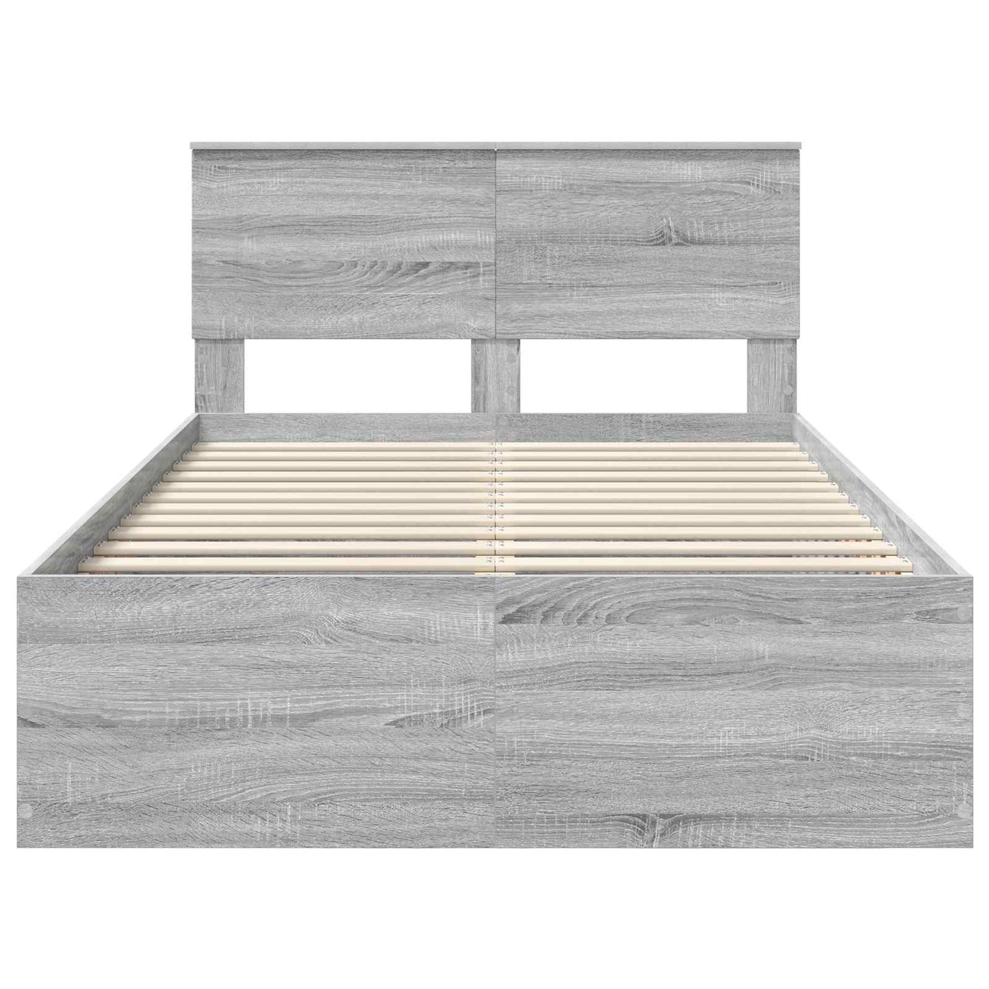 Struttura del letto con testiera Grigio Sonoma 135 x 190 cm | homemem39