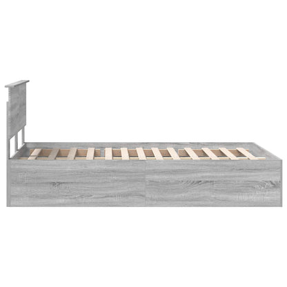 Struttura del letto con testiera Grigio Sonoma 135 x 190 cm | homemem39