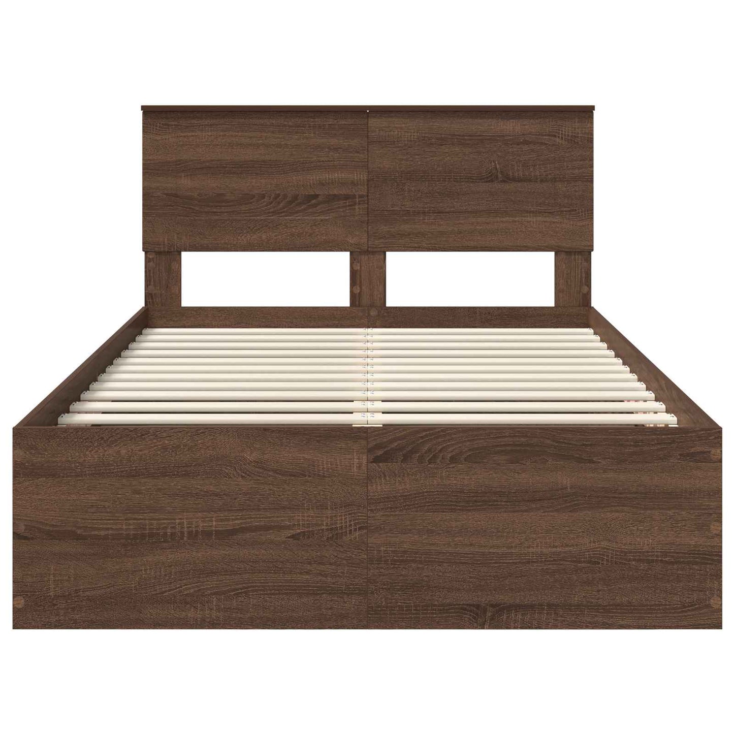 Struttura del letto con testiera Rovere Marrone 135 x 190 cm