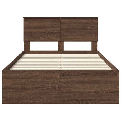 Struttura del letto con testiera Rovere Marrone 135 x 190 cm