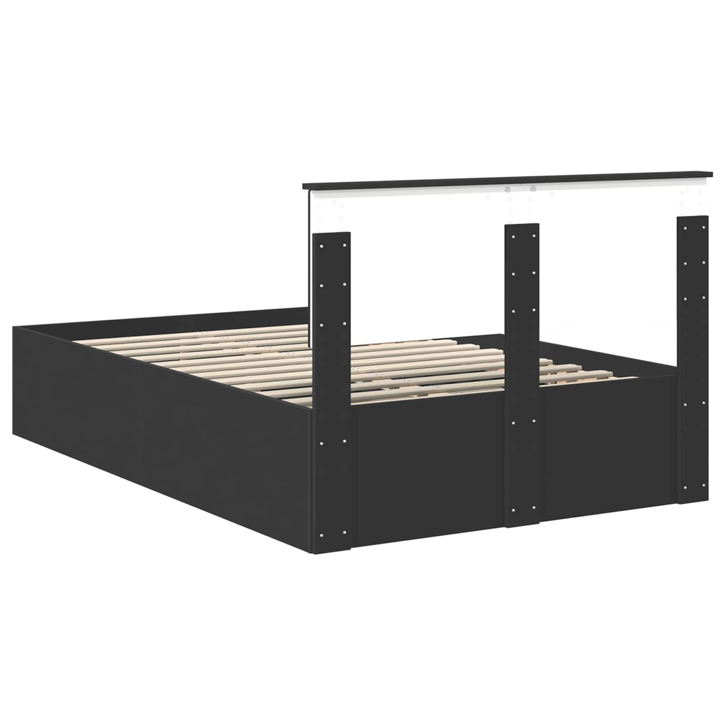Struttura del letto Nero 120 x 190 cm Legno multistrato | homemem39