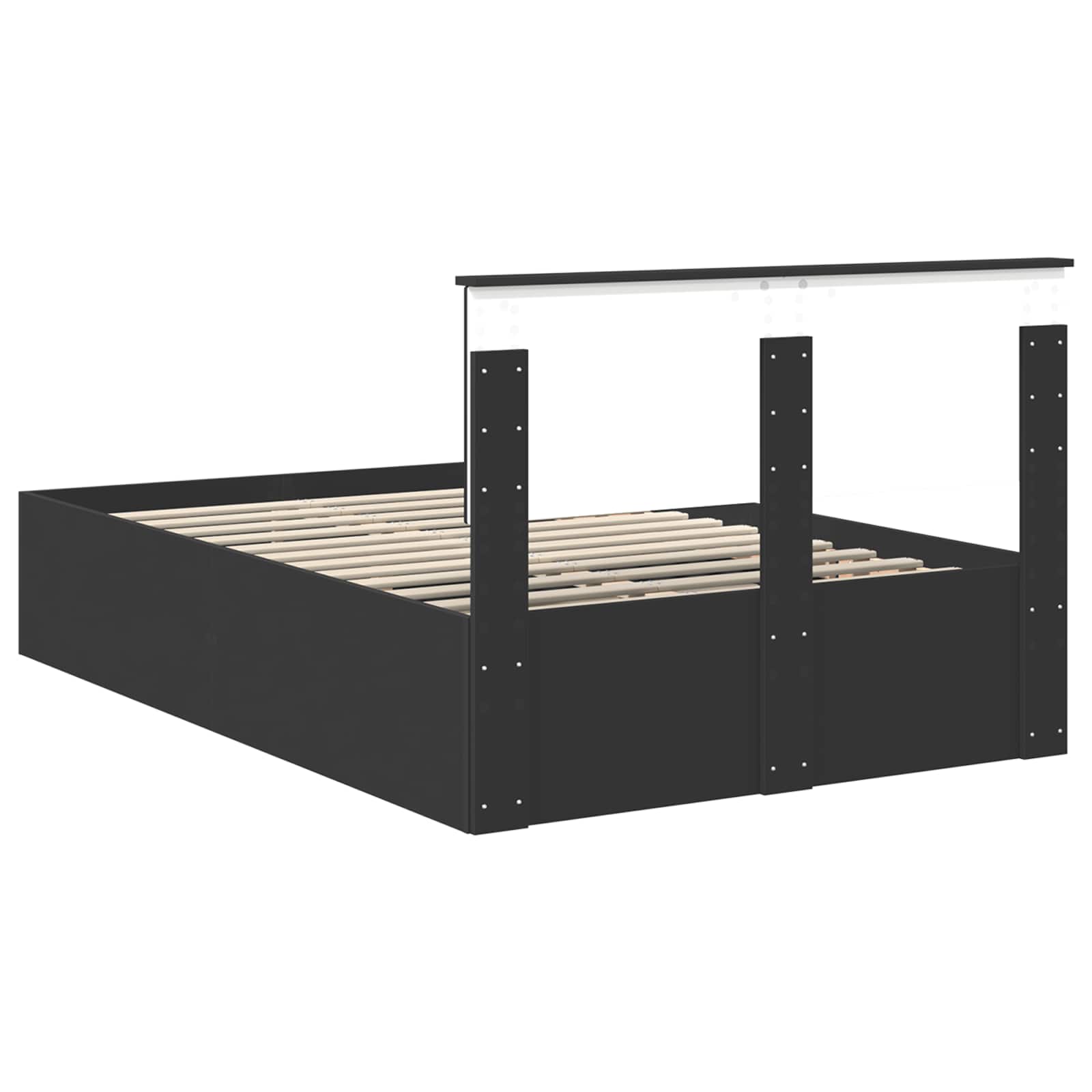 Struttura del letto Nero 120 x 190 cm Legno multistrato | homemem39