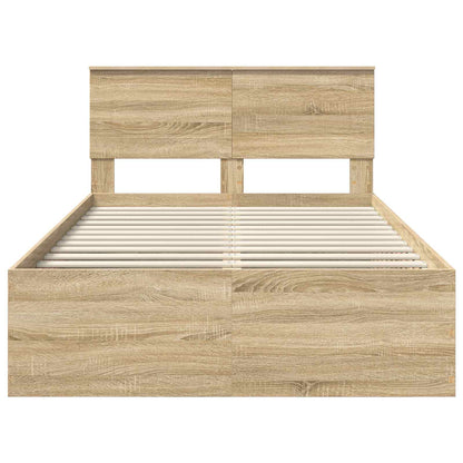 Struttura del letto con testiera Rovere Sonoma 120 x 200 cm