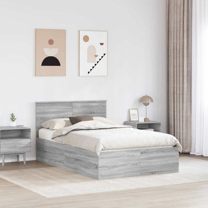 Struttura del letto con testiera Grigio Sonoma 120 x 200 cm