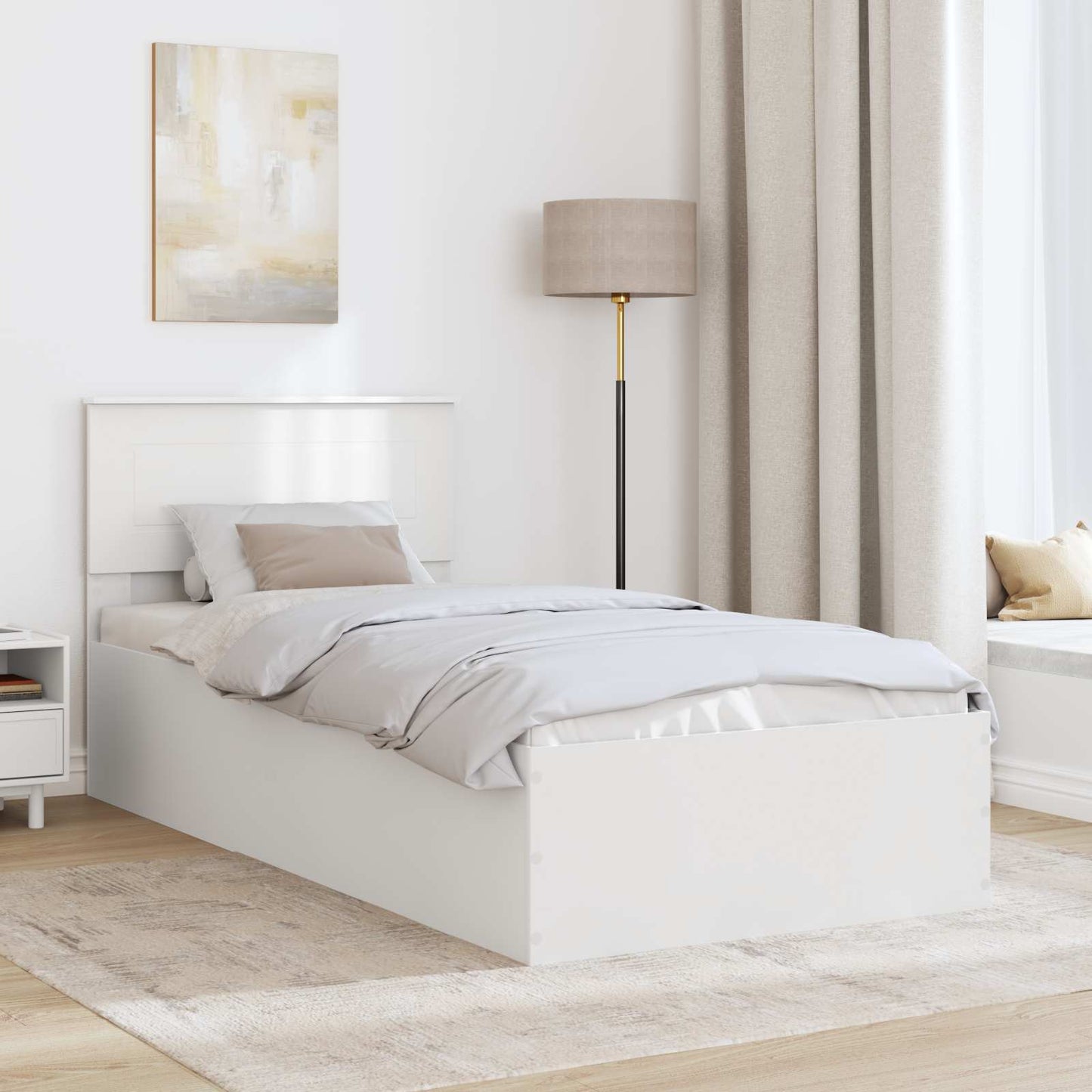 Struttura del letto Bianco 100 x 200 cm Legno multistrato