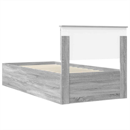 Struttura del letto con testiera Grigio Sonoma 100 x 200 cm