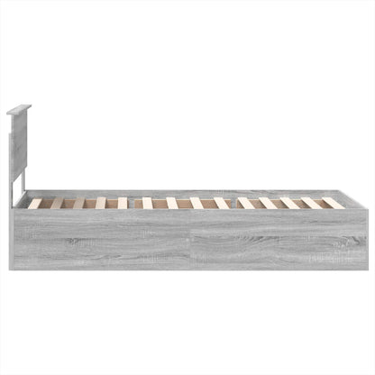 Struttura del letto con testiera Grigio Sonoma 100 x 200 cm