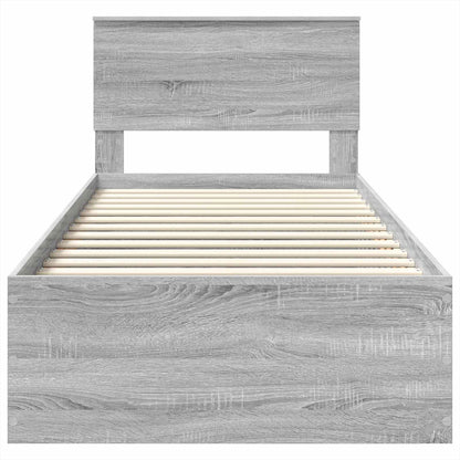 Struttura del letto Grigio Sonoma 90 x 190 cm Legno multistrato