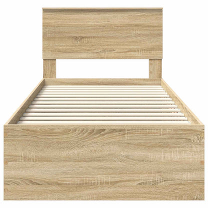 Struttura del letto Rovere Sonoma 90 x 200 cm Legno multistrato