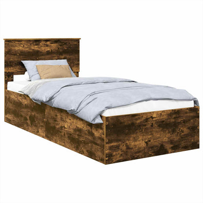Struttura del letto Rovere fumé 90 x 200 cm Legno multistrato | homemem39