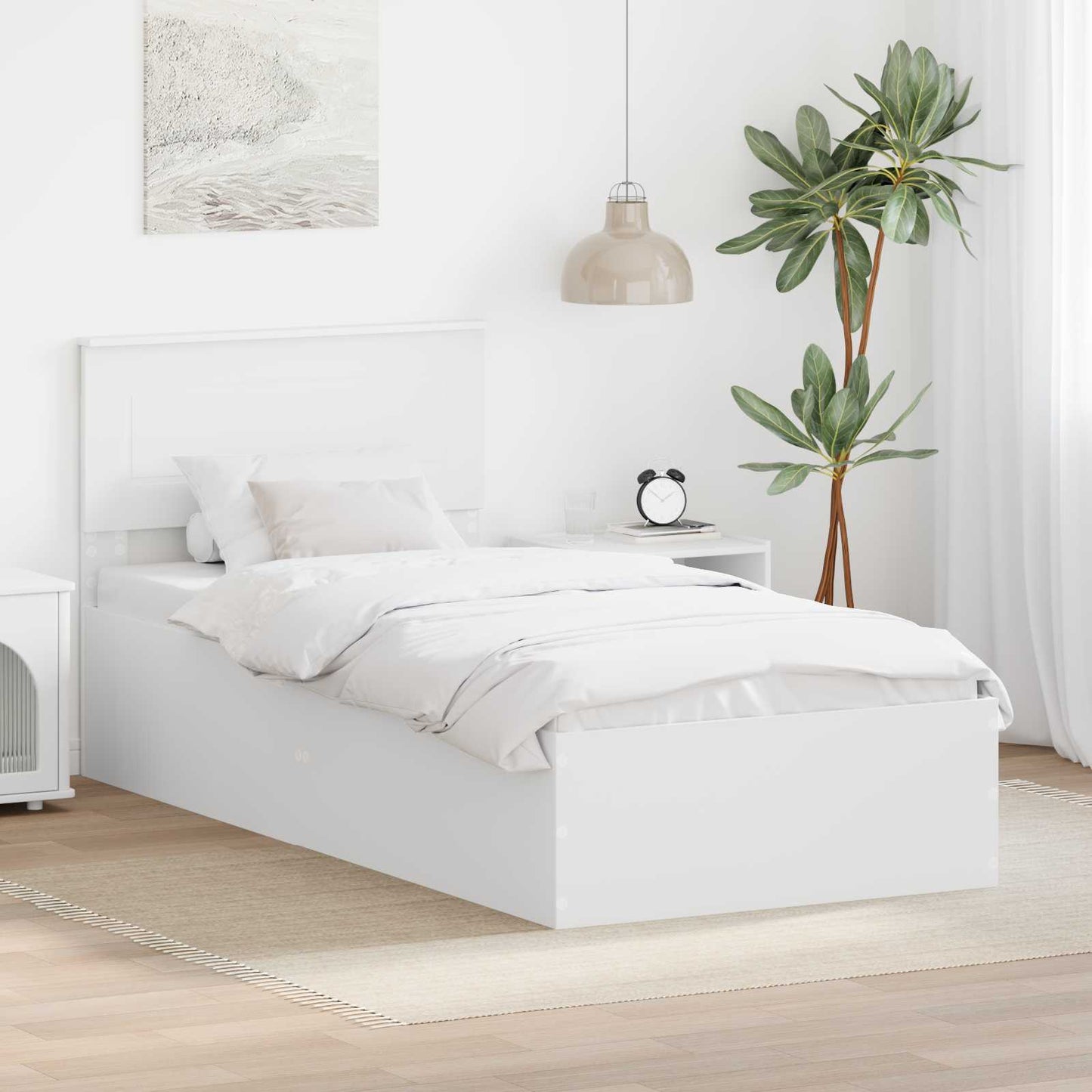 Struttura del letto Bianco 75 x 190 cm Legno multistrato