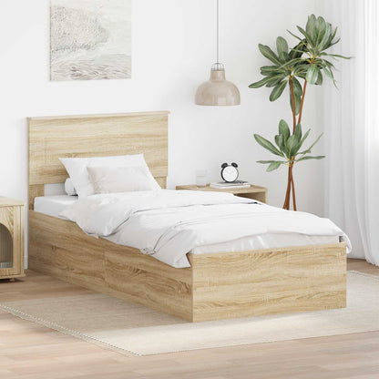 Struttura del letto Rovere Sonoma 75 x 190 cm Legno multistrato | homemem39