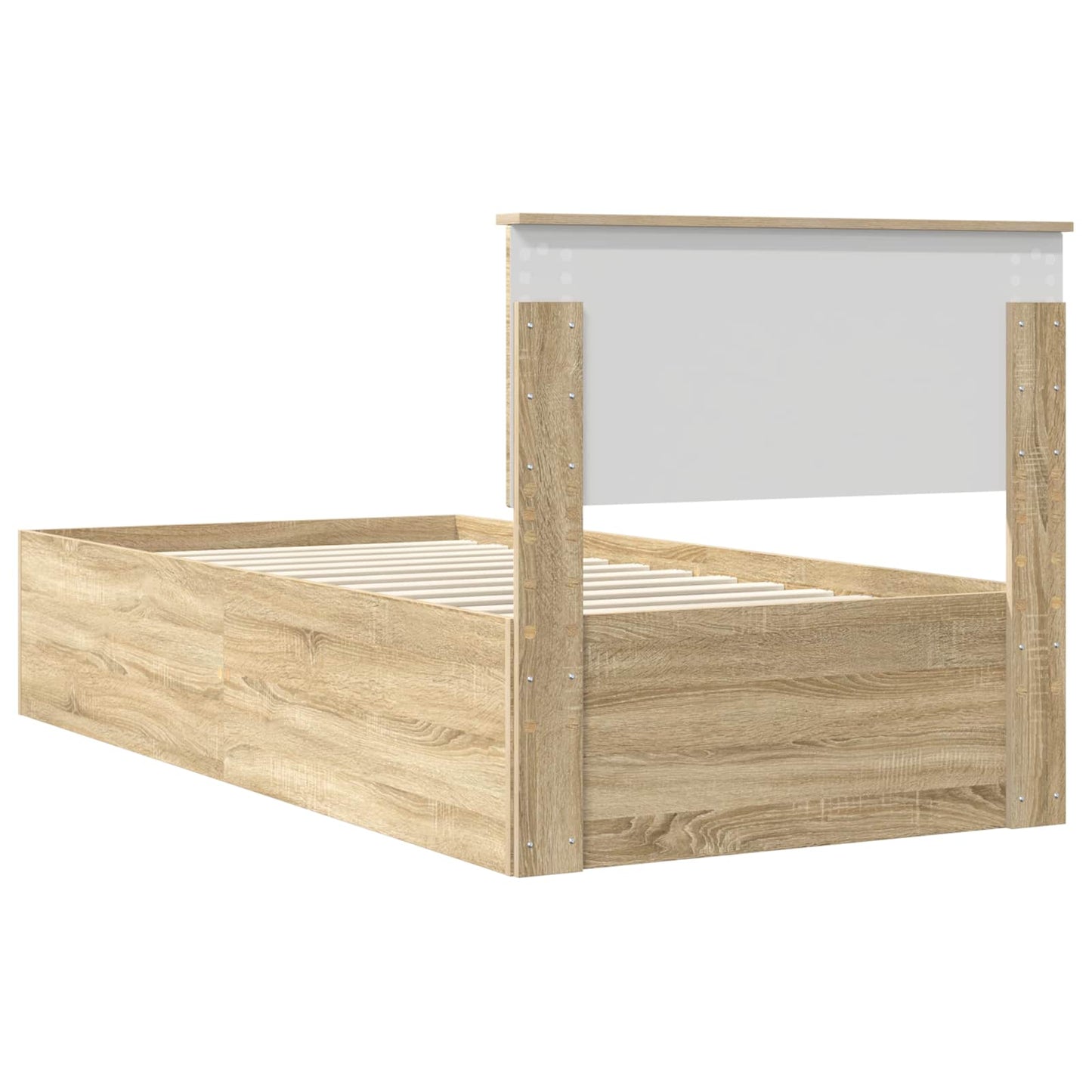 Struttura del letto Rovere Sonoma 75 x 190 cm Legno multistrato | homemem39