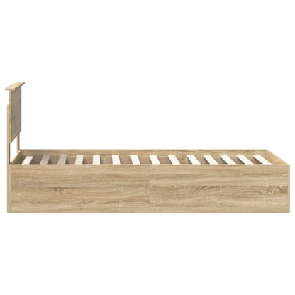 Struttura del letto Rovere Sonoma 75 x 190 cm Legno multistrato | homemem39