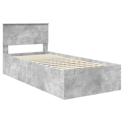 Struttura del letto con testiera Grigio cemento 75 x 190 cm | homemem39