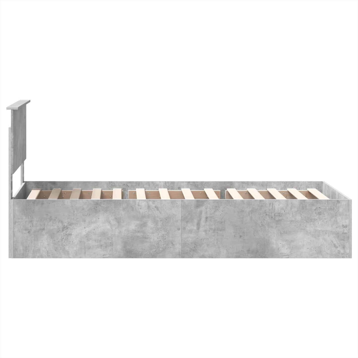Struttura del letto con testiera Grigio cemento 75 x 190 cm