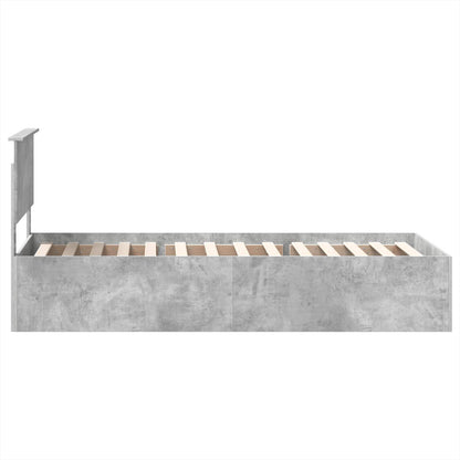 Struttura del letto con testiera Grigio cemento 75 x 190 cm