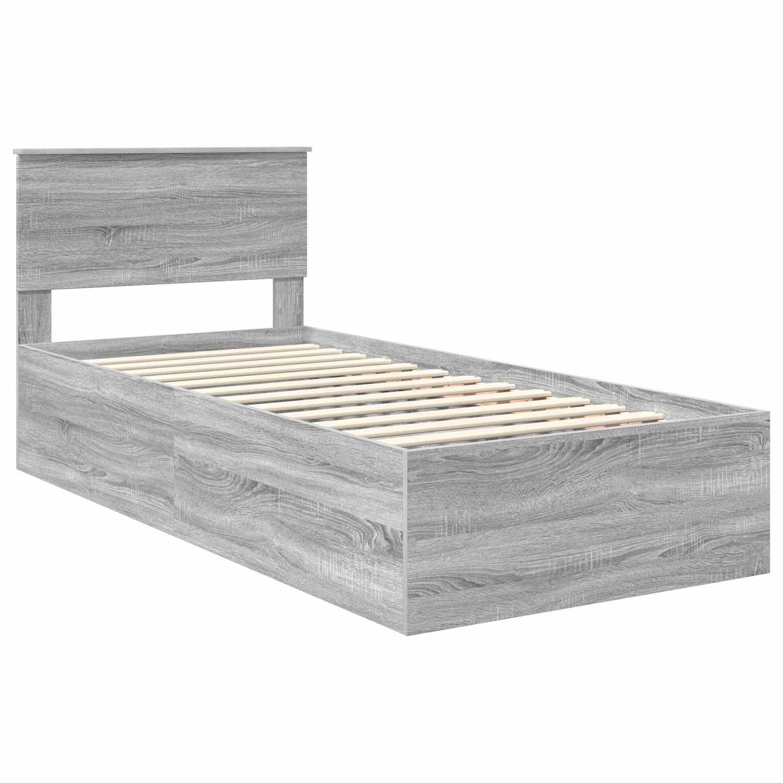 Struttura del letto Grigio Sonoma 75 x 190 cm Legno multistrato | homemem39