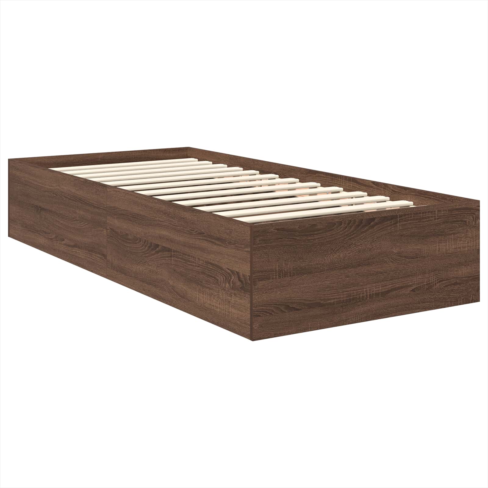 Struttura del letto con testiera Rovere Marrone 75 x 190 cm | homemem39