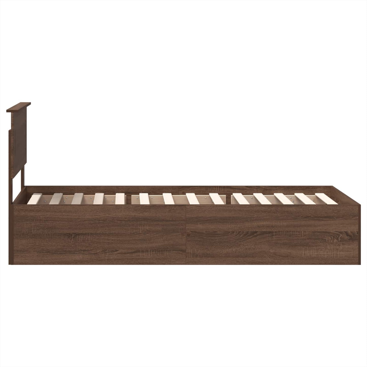 Struttura del letto con testiera Rovere Marrone 75 x 190 cm | homemem39