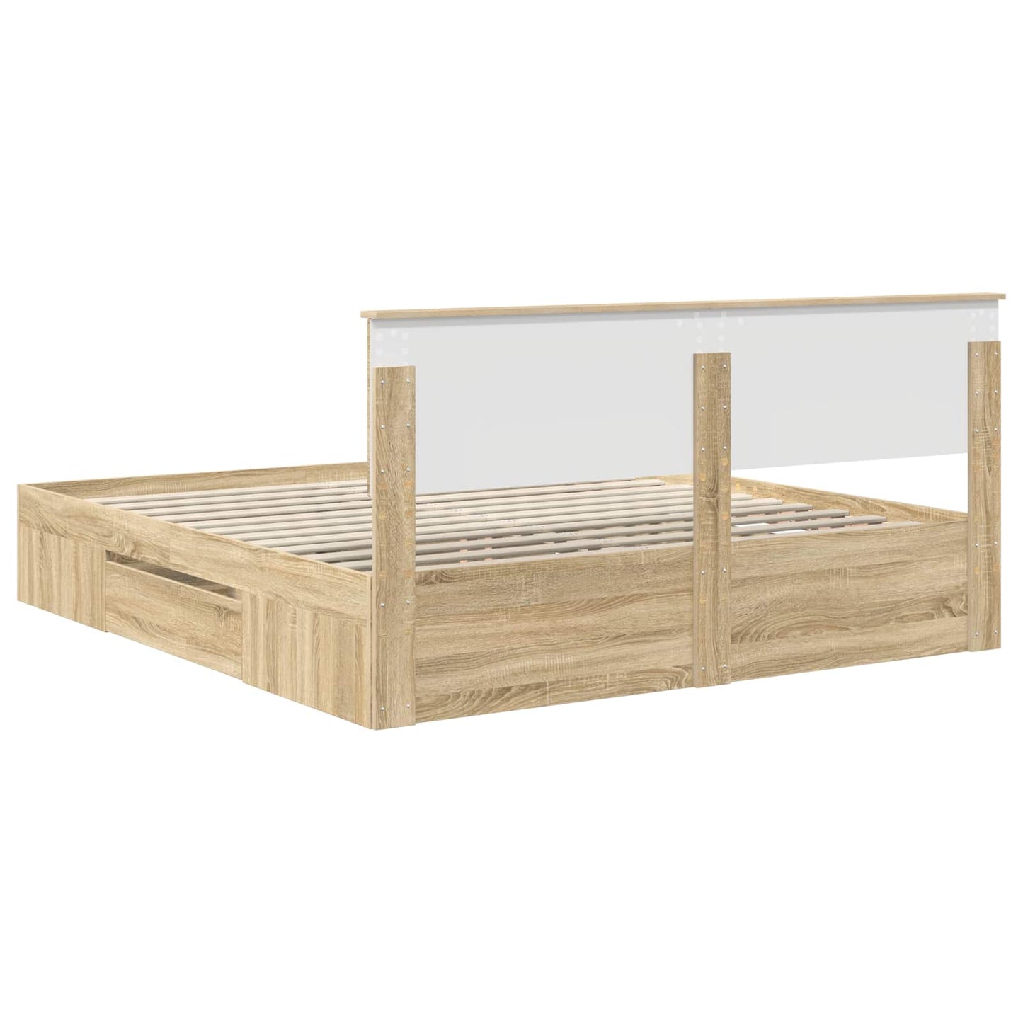 Struttura del letto con testiera Rovere Sonoma 200 x 200 cm | homemem39