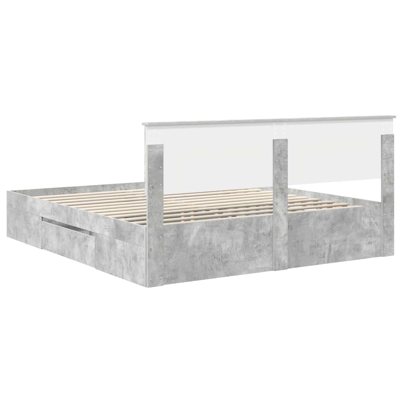 Struttura del letto con testiera Grigio cemento 200 x 200 cm | homemem39