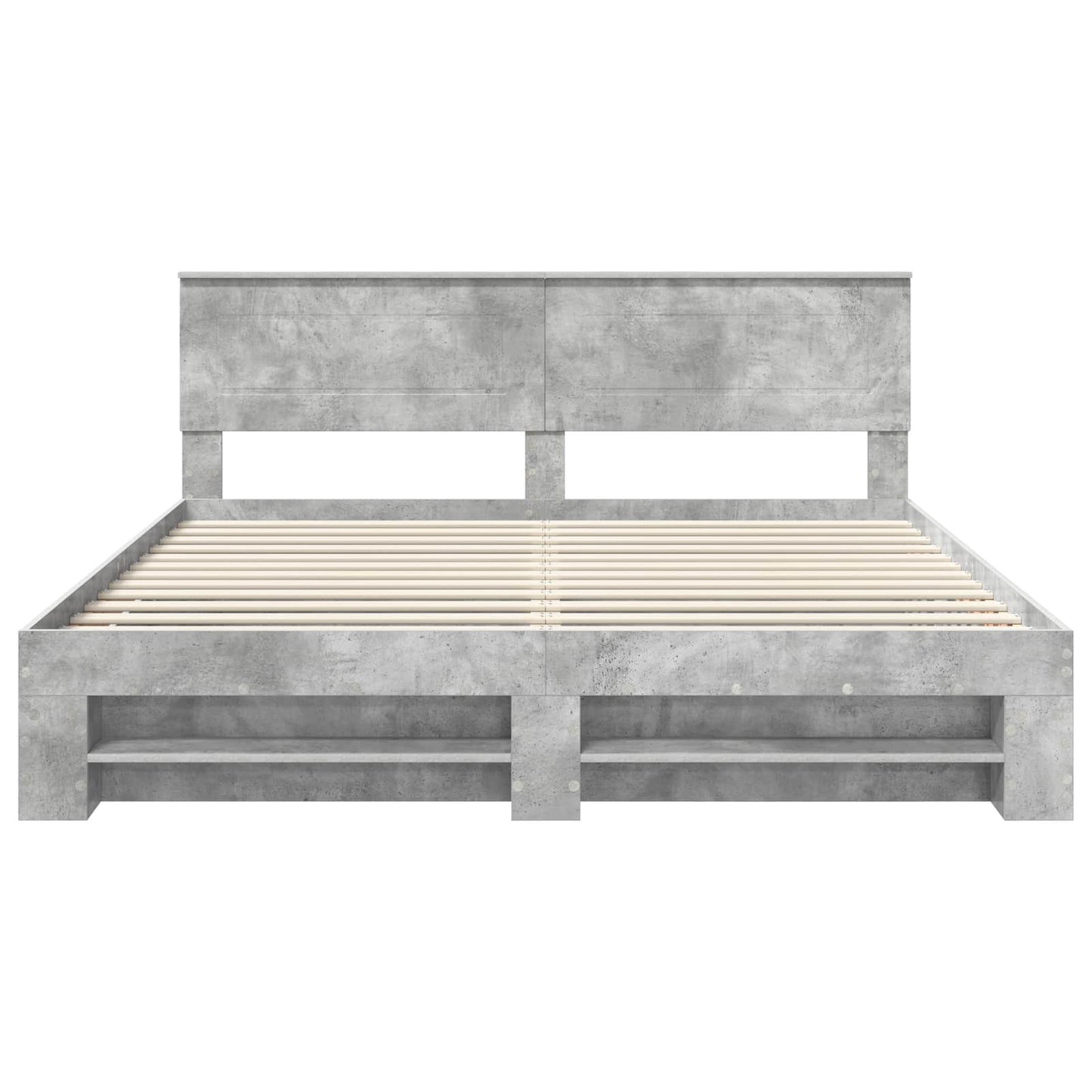 Struttura del letto con testiera Grigio cemento 200 x 200 cm | homemem39