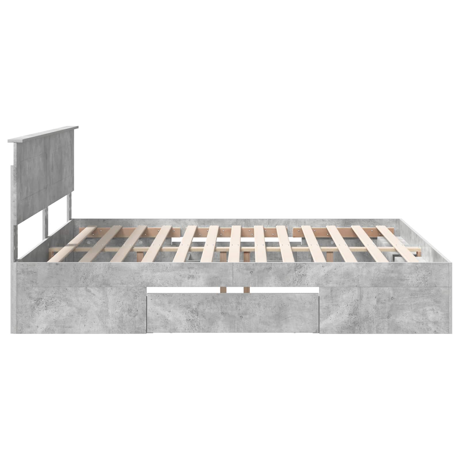 Struttura del letto con testiera Grigio cemento 200 x 200 cm | homemem39