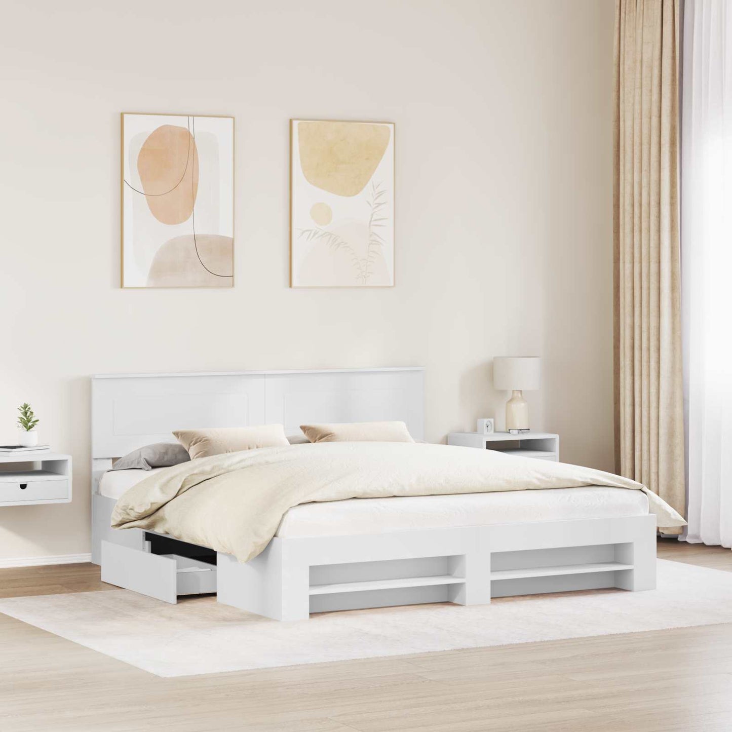 Struttura del letto Bianco 180 x 200 cm Legno multistrato
