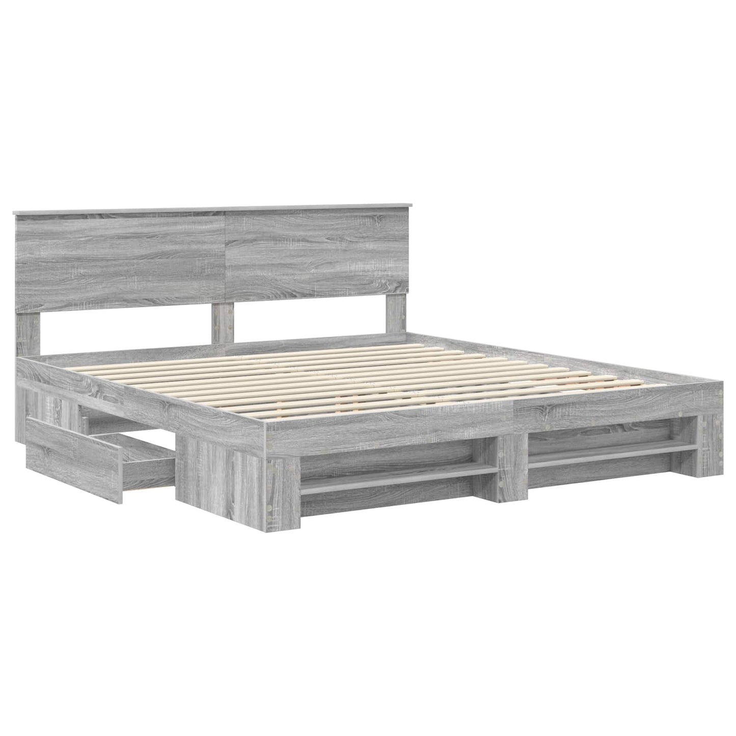 Struttura del letto con testiera Grigio Sonoma 180 x 200 cm | homemem39