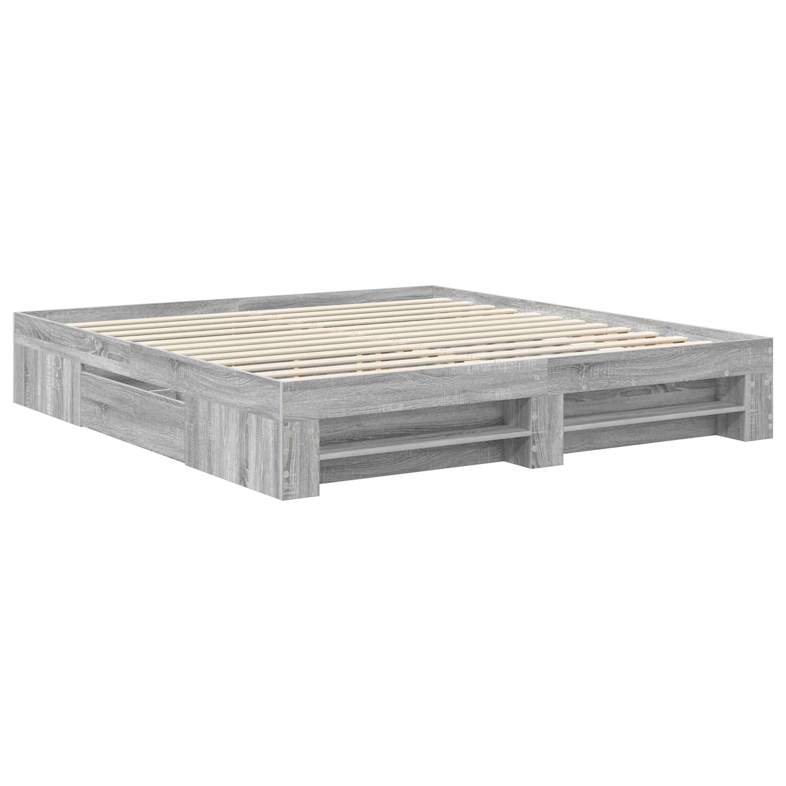 Struttura del letto con testiera Grigio Sonoma 180 x 200 cm | homemem39