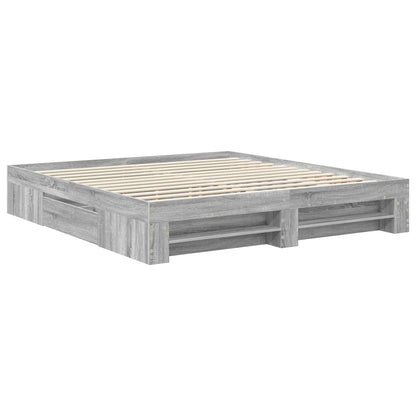Struttura del letto con testiera Grigio Sonoma 180 x 200 cm | homemem39