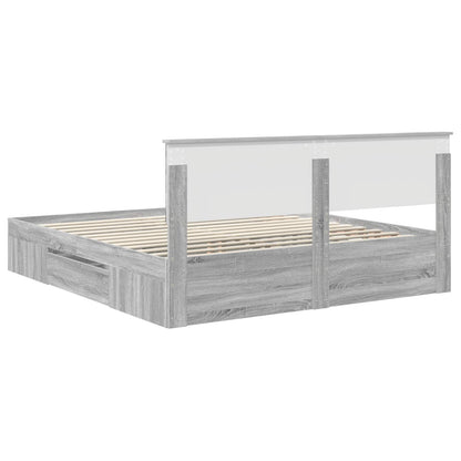 Struttura del letto con testiera Grigio Sonoma 180 x 200 cm | homemem39
