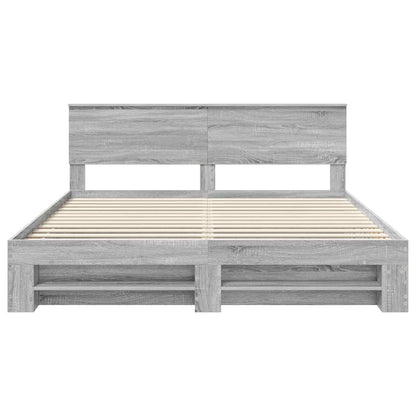 Struttura del letto con testiera Grigio Sonoma 180 x 200 cm | homemem39