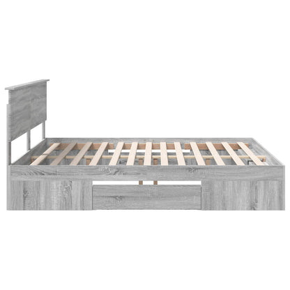 Struttura del letto con testiera Grigio Sonoma 180 x 200 cm | homemem39