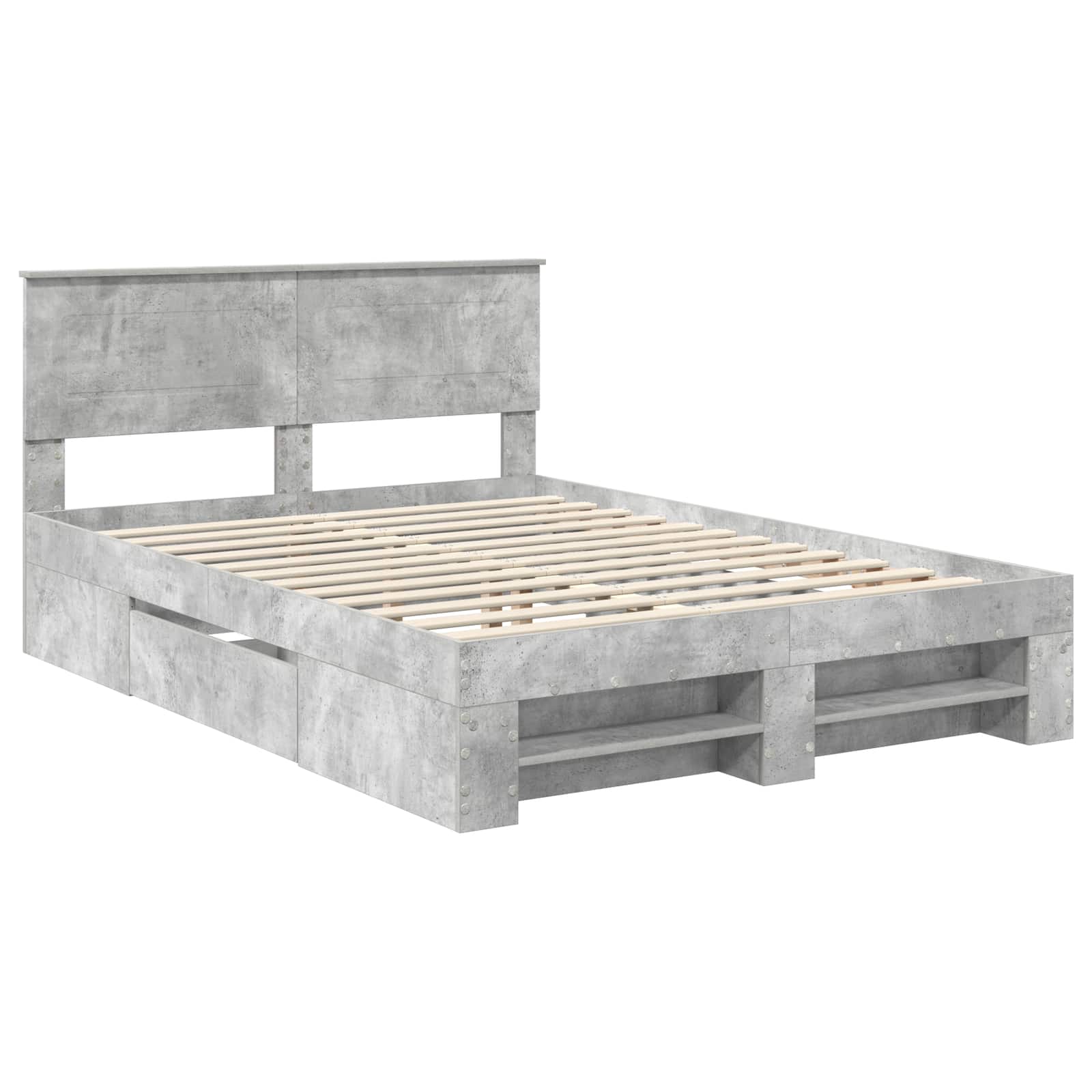 Struttura del letto con testiera Grigio cemento 160 x 200 cm | homemem39
