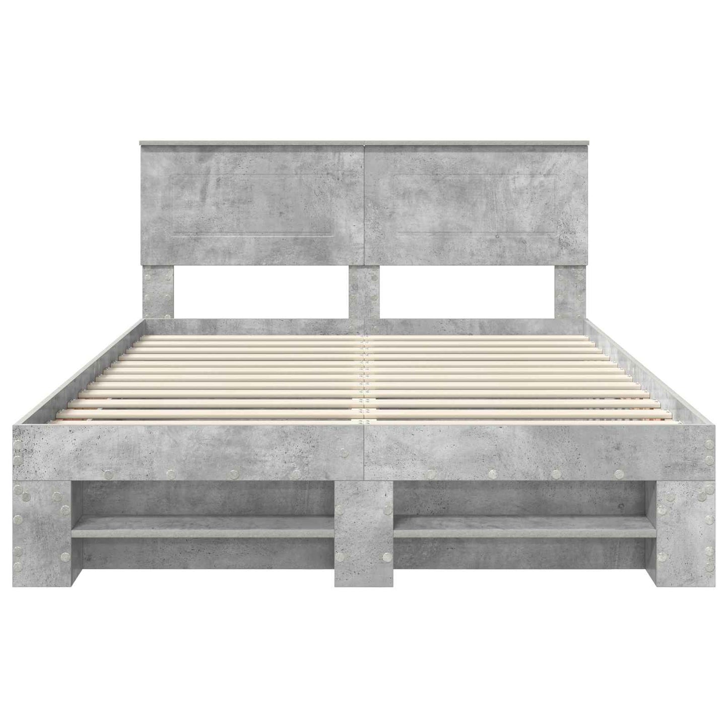 Struttura del letto con testiera Grigio cemento 160 x 200 cm | homemem39
