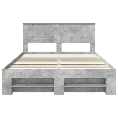 Struttura del letto con testiera Grigio cemento 160 x 200 cm